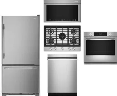 5 Piece Package Includes Refrigerator, Cooktop, Wall Oven, Microwave And Dishwasher