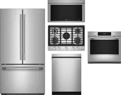 5 Piece Package Includes Refrigerator, Cooktop, Wall Oven, Microwave And Dishwasher