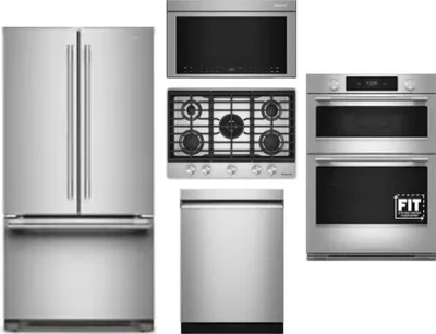5 Piece Package Includes Refrigerator, Cooktop, Wall Oven, Microwave And Dishwasher