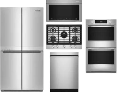 5 Piece Package Includes Refrigerator, Cooktop, Wall Oven, Microwave And Dishwasher