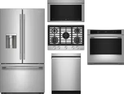 5 Piece Package Includes Refrigerator, Cooktop, Wall Oven, Microwave And Dishwasher