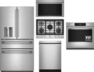 5 Piece Package Includes Refrigerator, Cooktop, Wall Oven, Microwave And Dishwasher