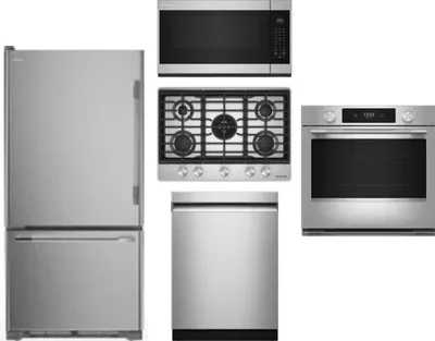 5 Piece Package Includes Refrigerator, Cooktop, Wall Oven, Microwave And Dishwasher