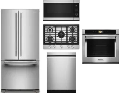 5 Piece Package Includes Refrigerator, Cooktop, Wall Oven, Microwave And Dishwasher
