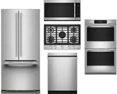 5 Piece Package Includes Refrigerator, Cooktop, Wall Oven, Microwave And Dishwasher