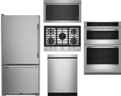 5 Piece Package Includes Refrigerator, Cooktop, Wall Oven, Microwave And Dishwasher