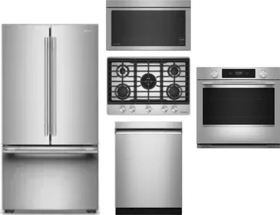 5 Piece Package Includes Refrigerator, Cooktop, Wall Oven, Microwave And Dishwasher