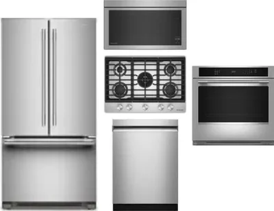 5 Piece Package Includes Refrigerator, Cooktop, Wall Oven, Microwave And Dishwasher