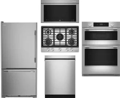 5 Piece Package Includes Refrigerator, Cooktop, Wall Oven, Microwave And Dishwasher