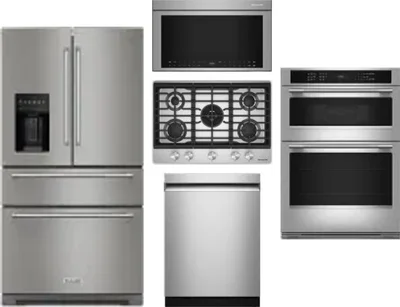 5 Piece Package Includes Refrigerator, Cooktop, Wall Oven, Microwave And Dishwasher