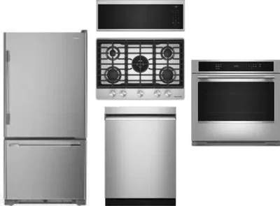 5 Piece Package Includes Refrigerator, Cooktop, Wall Oven, Microwave And Dishwasher
