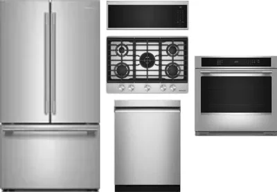 5 Piece Package Includes Refrigerator, Cooktop, Wall Oven, Microwave And Dishwasher