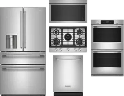 5 Piece Package Includes Refrigerator, Cooktop, Wall Oven, Microwave And Dishwasher