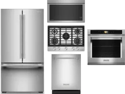 5 Piece Package Includes Refrigerator, Cooktop, Wall Oven, Microwave And Dishwasher