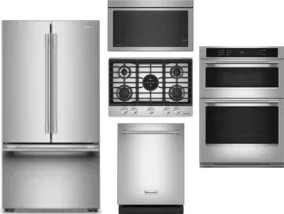 5 Piece Package Includes Refrigerator, Cooktop, Wall Oven, Microwave And Dishwasher