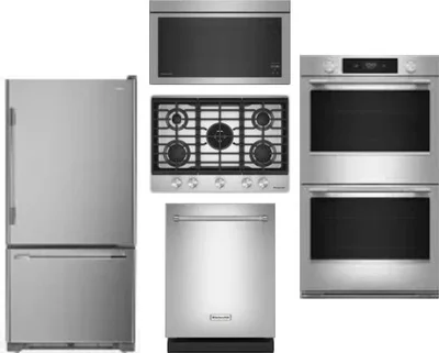 5 Piece Package Includes Refrigerator, Cooktop, Wall Oven, Microwave And Dishwasher