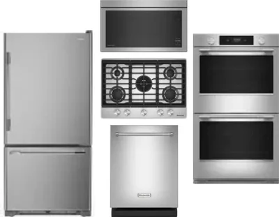 5 Piece Package Includes Refrigerator, Cooktop, Wall Oven, Microwave And Dishwasher