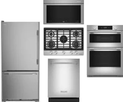 5 Piece Package Includes Refrigerator, Cooktop, Wall Oven, Microwave And Dishwasher