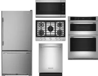 5 Piece Package Includes Refrigerator, Cooktop, Wall Oven, Microwave And Dishwasher