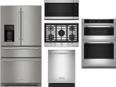 5 Piece Package Includes Refrigerator, Cooktop, Wall Oven, Microwave And Dishwasher