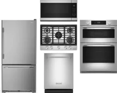5 Piece Package Includes Refrigerator, Cooktop, Wall Oven, Microwave And Dishwasher