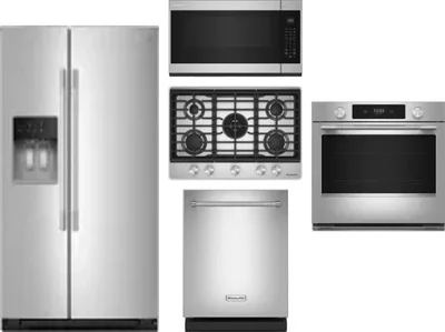 5 Piece Package Includes Refrigerator, Cooktop, Wall Oven, Microwave And Dishwasher