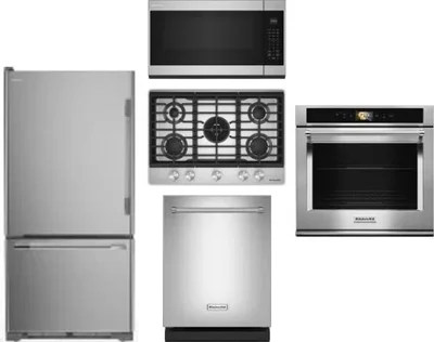 5 Piece Package Includes Refrigerator, Cooktop, Wall Oven, Microwave And Dishwasher