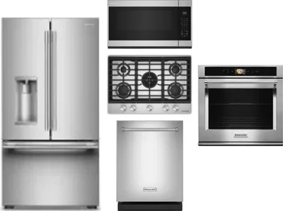 5 Piece Package Includes Refrigerator, Cooktop, Wall Oven, Microwave And Dishwasher