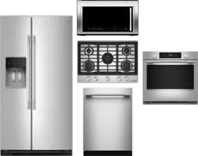 5 Piece Package Includes Refrigerator, Cooktop, Wall Oven, Microwave And Dishwasher
