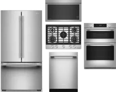 5 Piece Package Includes Refrigerator, Cooktop, Wall Oven, Microwave And Dishwasher