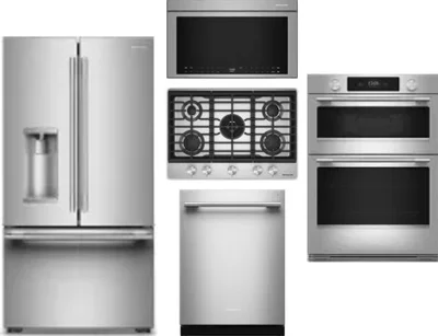 5 Piece Package Includes Refrigerator, Cooktop, Wall Oven, Microwave And Dishwasher
