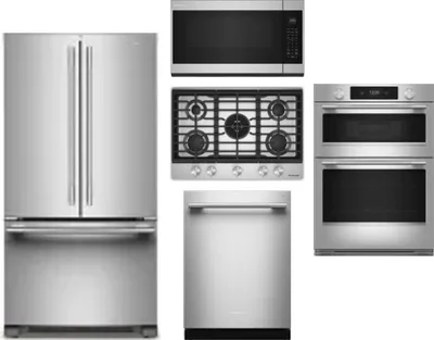 5 Piece Package Includes Refrigerator, Cooktop, Wall Oven, Microwave And Dishwasher