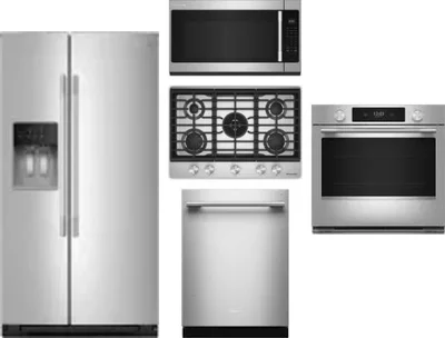 5 Piece Package Includes Refrigerator, Cooktop, Wall Oven, Microwave And Dishwasher