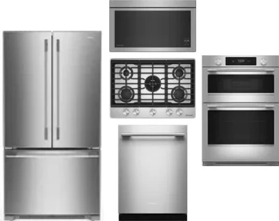 5 Piece Package Includes Refrigerator, Cooktop, Wall Oven, Microwave And Dishwasher