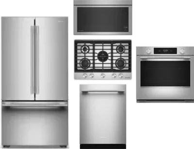 5 Piece Package Includes Refrigerator, Cooktop, Wall Oven, Microwave And Dishwasher