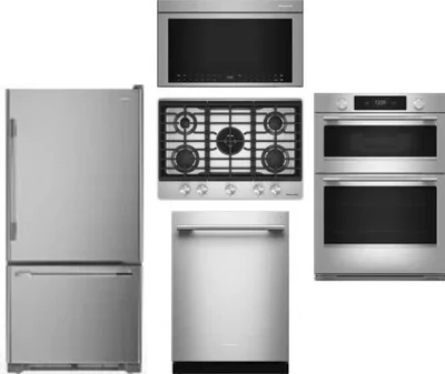5 Piece Package Includes Refrigerator, Cooktop, Wall Oven, Microwave And Dishwasher