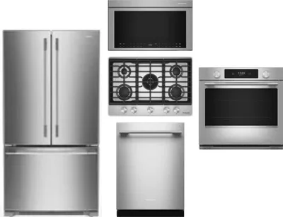 5 Piece Package Includes Refrigerator, Cooktop, Wall Oven, Microwave And Dishwasher
