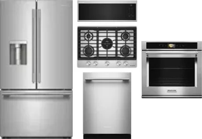 5 Piece Package Includes Refrigerator, Cooktop, Wall Oven, Microwave And Dishwasher