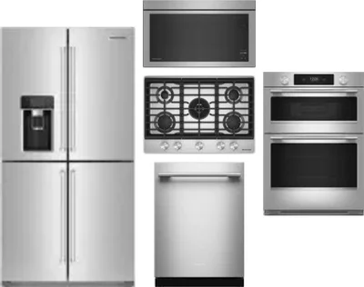 5 Piece Package Includes Refrigerator, Cooktop, Wall Oven, Microwave And Dishwasher