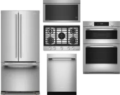 5 Piece Package Includes Refrigerator, Cooktop, Wall Oven, Microwave And Dishwasher