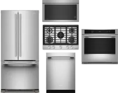 5 Piece Package Includes Refrigerator, Cooktop, Wall Oven, Microwave And Dishwasher
