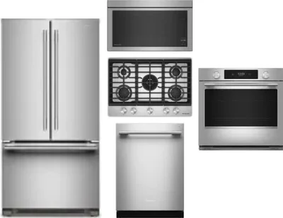 5 Piece Package Includes Refrigerator, Cooktop, Wall Oven, Microwave And Dishwasher