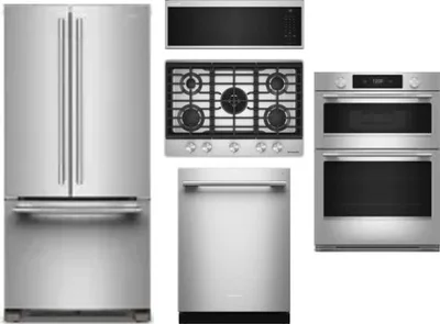 5 Piece Package Includes Refrigerator, Cooktop, Wall Oven, Microwave And Dishwasher