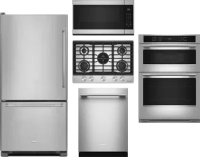 5 Piece Package Includes Refrigerator, Cooktop, Wall Oven, Microwave And Dishwasher