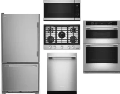 5 Piece Package Includes Refrigerator, Cooktop, Wall Oven, Microwave And Dishwasher