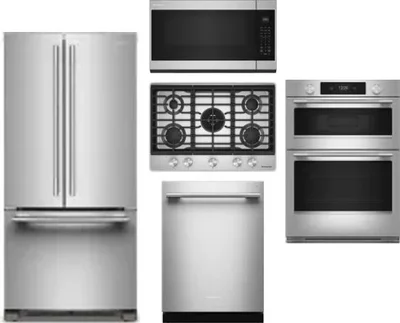 5 Piece Package Includes Refrigerator, Cooktop, Wall Oven, Microwave And Dishwasher