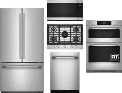 5 Piece Package Includes Refrigerator, Cooktop, Wall Oven, Microwave And Dishwasher