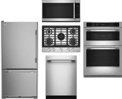 5 Piece Package Includes Refrigerator, Cooktop, Wall Oven, Microwave And Dishwasher