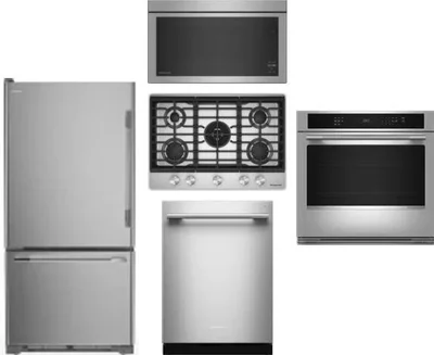 5 Piece Package Includes Refrigerator, Cooktop, Wall Oven, Microwave And Dishwasher