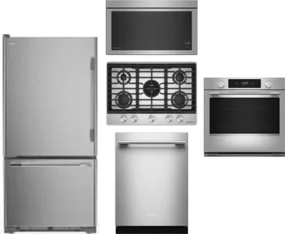 5 Piece Package Includes Refrigerator, Cooktop, Wall Oven, Microwave And Dishwasher